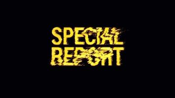 Special Report glitch text effect cimematic title animation video