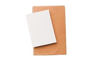 4067 Beige notebook and white paper isolated on a transparent background photo