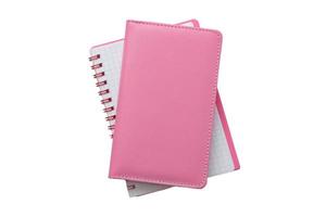 1350 Pink notebooks isolated on a transparent background photo