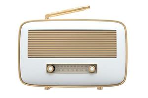 1587 White classic radio isolated on a transparent background photo