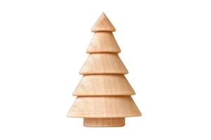 6642 Beige wooden christmas tree decor isolated on a transparent background photo