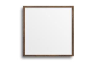 133 Brown square picture frame mockup isolated on a transparent background photo