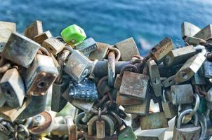 Love Padlock by the sea photo