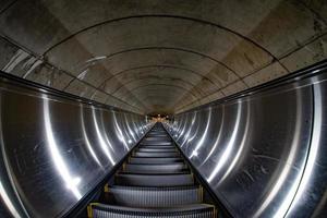 Underground Metro subway moving escalator in washington dc photo