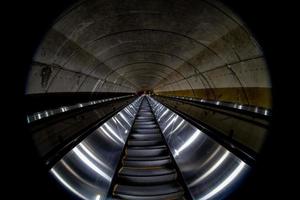 Underground Metro subway moving escalator in washington dc photo