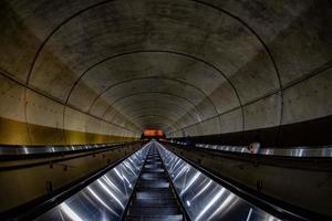 Underground Metro subway moving escalator in washington dc photo