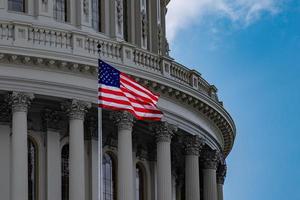 Washington DC Capitol view on cloudy sky photo