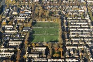 soccer field aerial view while playing photo