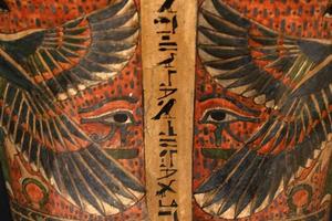 Egyptian Sarcophagus coffin close up photo