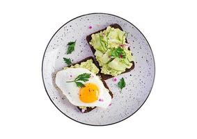 2079 White plate with toasts breakfast isolated on a transparent background photo