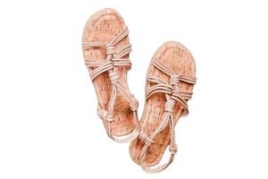 6312 Beige sandals isolated on a transparent background photo