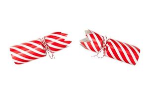 6735 Red stripe christmas cracker isolated on a transparent background photo