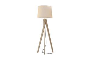 179 Beige floor lamp with wooden legs isolated on a transparent background photo