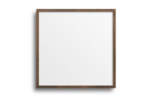 133 Brown square picture frame mockup isolated on a transparent background photo