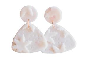 4985 White christmas earrings isolated on a transparent background photo