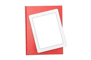 3870 White ipad and pink case isolated on a transparent background photo