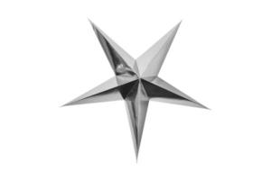 564 Silver christmas star isolated on a transparent background photo