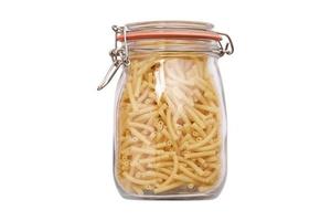 3255 espaguetis en un tarro aislado en un transparente antecedentes foto
