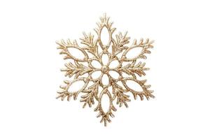 6752 Gold snowflake isolated on a transparent background photo