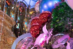 detalle de la decoración del árbol de navidad de París foto