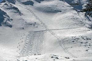 pistas de esquí de travesía nieve detalle foto