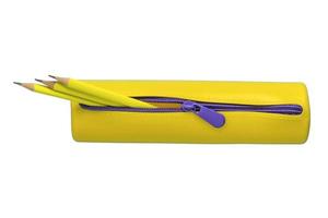 3006 Yellow pencil case isolated on a transparent background photo