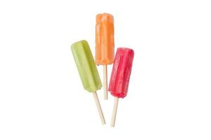 1403 Frozen fruit popsicles isolated on a transparent background photo