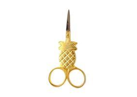 2146 Gold scissors isolated on a transparent background photo