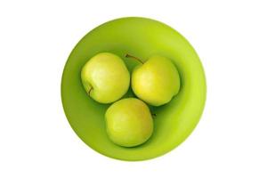3533 Green bowl with green apples fruit isolated on a transparent background photo
