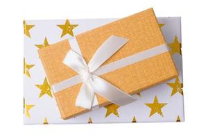 6478 Beige gift box isolated on a transparent background photo