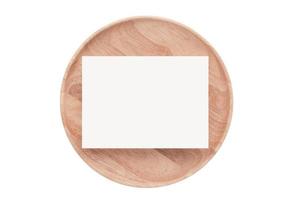 5831 Beige tray with paper isolated on a transparent background photo