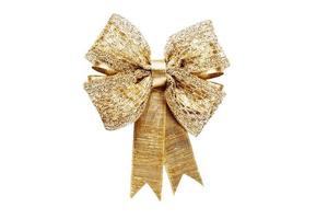 6763 Gold christmas ribbon isolated on a transparent background photo