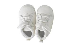 4341 White baby shoes isolated on a transparent background photo
