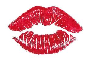 7626 Red lips isolated on a transparent background photo