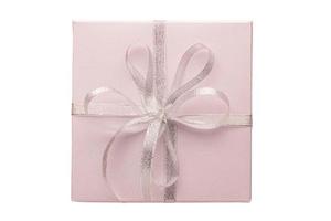 6453 Pink gift box isolated on a transparent background photo