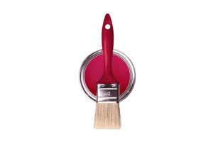 7321 Pink paint and brush isolated on a transparent background photo