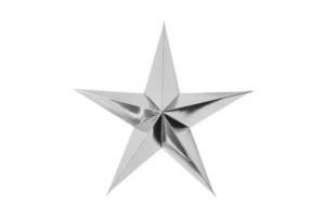 657 Silver star isolated on a transparent background photo