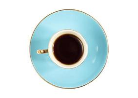 2064 Blue plate and cup with coffee isolated on a transparent background photo