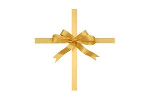 4918 Golden christmas ribbon decoration isolated on a transparent background photo