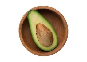 2238 Wooden bowl with avocado isolated on a transparent background photo