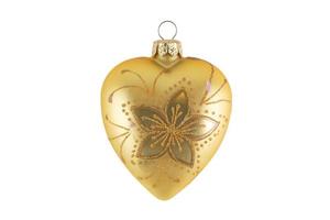 6748 Gold decorative heart isolated on a transparent background photo