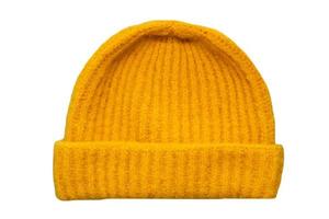 1633 Yellow beanie hat isolated on a transparent background photo