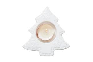 1235 White candle and tree isolated on a transparent background photo