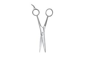 6966 Silver scissors isolated on a transparent background photo