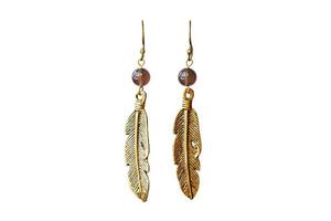 7526 Gold earrings isolated on a transparent background photo