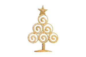 6794 Gold christmas tree isolated on a transparent background photo