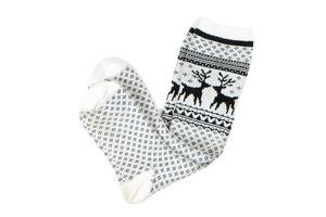 6065 White christmas socks isolated on a transparent background photo