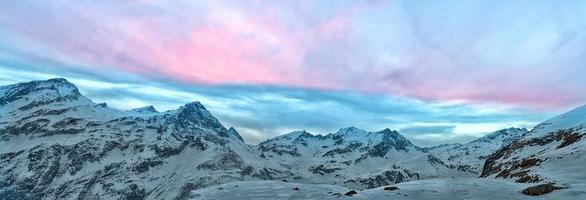 white snow alps mountain sunset photo