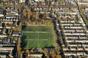 soccer field aerial view while playing photo