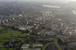 Amsterdam Harbor Channels roads Aerial view panorama photo